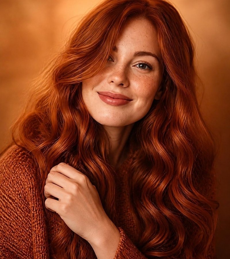 Mulher ruiva sorrindo no início da jornada da ruiva